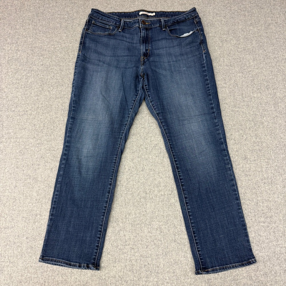 Levi's Mid Rise Skinny Jeans Size 16S Blue Denim Stretch W33 L30 Medium Wash Pan